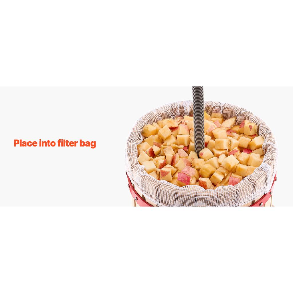 SucceBuy Prensa para Vino de Frutas de 6L 12L Cesta de Madera Maciza con 8 Bloques Prensa Manual Resistente para Hacer Jugo Sidra Manzana Uva