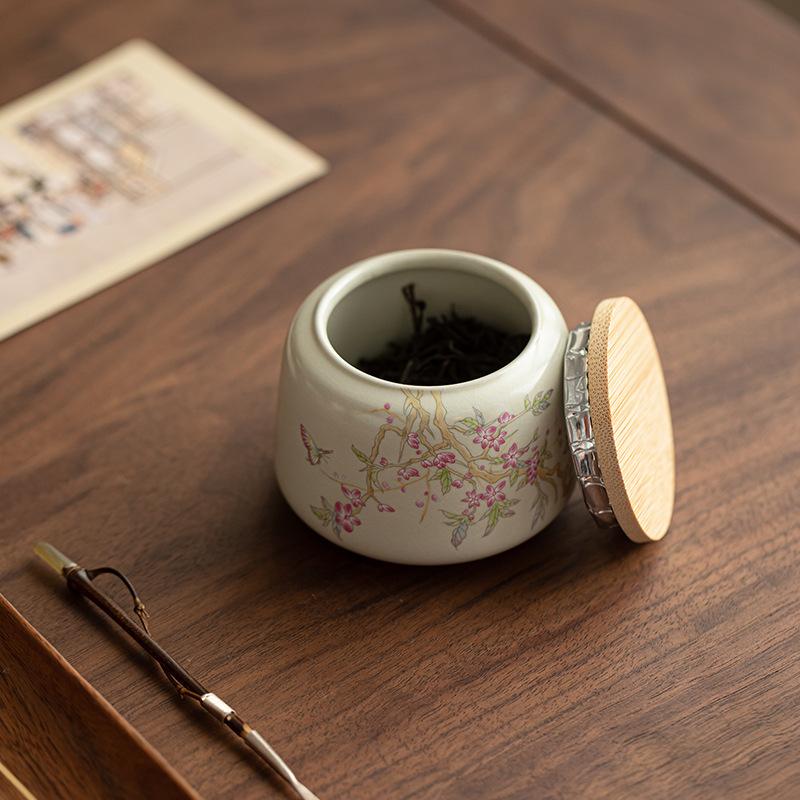 Čajové dózy z pece Ru, jednoduché domácí dózy s velkou kapacitou a těsným uzávěrem odolné proti vlhkosti, čínská čajová souprava Kung Fu, dózy na uskladnění čaje