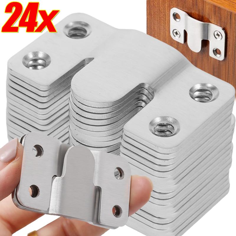 Stainless Steel Interlock Hanging Buckle Heavy Duty Photo Frame Hook Wall Mounted Flush Mount Brackets For Furniture Connector