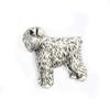 Bouvier des Flandres, Flanders Cattle Dog  - Silver-plated dog brooch, elegant pin, jacket lapel decoration by Art-Dog brand