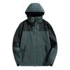 Unisex Lockere Passform Schulterabfall Farbblock Windjacke Mit Kapuze Outdoor Wasserdicht Shell Mantel