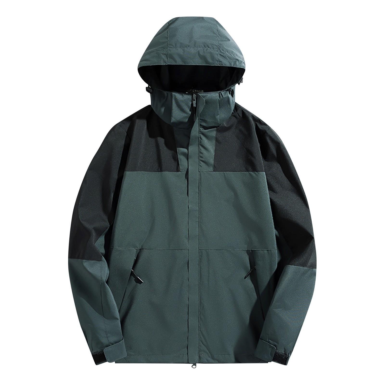 

Men s and women s same jacket, loose shoulder, color blocked splicing, suit, hooded jacket, outerwear L