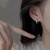 925 Sterling Silver Hoop Earrings - Women's High-End Luxury 2023 Niche Design Studs