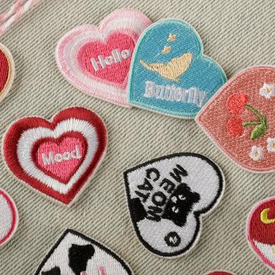 16 Pcs Love Heart Embroidered Patches Iron On Patches Bows Repair Patches Flower Sewing Patches for Clothes Bag