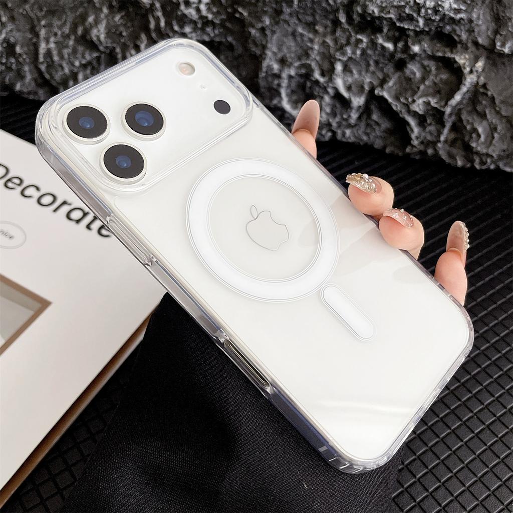 For iPhone 17 Air Pro Max 16 15 14 13 12 11 Pro Max Plus Mini Pro Max Anti Drop Cover New Transparent For Magsafe Magnetic Case