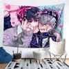 Pink Blue Sweet Cool Double Male Leader Han Man Anime Tapestry Background Girls Spread Atmosphere Room Decoration
