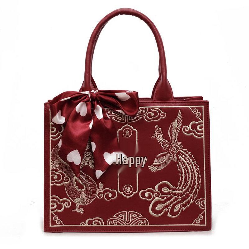 OGAR Chinese Style Embroidered Wedding Tote Bag Shoulder Bag