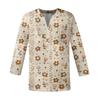 Women's Fashion Casual Long Sleeve Round Neck Floral Print Top