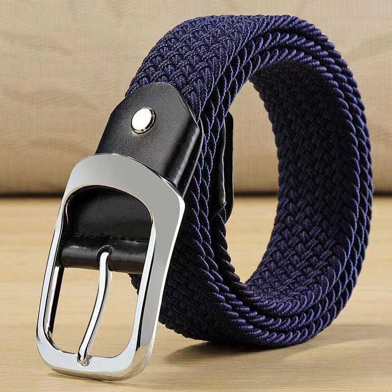 Universal Men'S And Women'S Woven Elastic Canvas Belt, Elastic And Non-Porous, Randomly Interspersed Belt, Breathable And Comfortable Belt