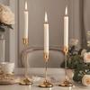 3Pcs Set of Elegant Candle Holders in Electroplated Aluminum Features Different Height for Versatiled Display