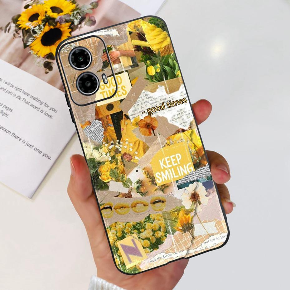 For Motorola Moto G34 XT2363-2 Fashion Dragon Metal Style Pattern Black Silicon Cases For MotoG34 G 34 5G Soft TPU Phone Cases