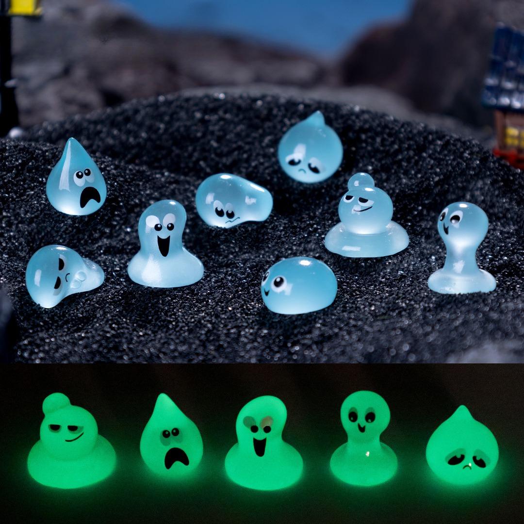 

30/50Pc Luminous Small Resin Ghost Figurines Water Spirit Collectible Bonsai Statues For Room Diy Crafts Miniature Garden Decoration 30pc