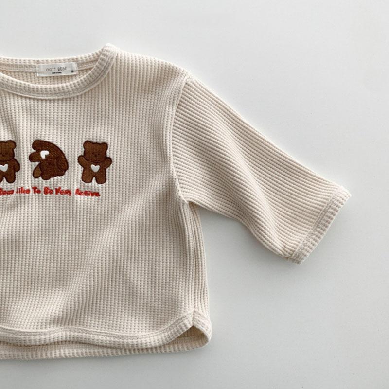 Letni zestaw ubranek dla niemowląt dla chłopców i dziewcząt z długim rękawem, waflowa koszulka + spodenki, 2 sztuki, swobodny strój, bawełniany garnitur dla dzieci