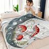 1pc Fantasy Mushroom Crescent Moon and Stars Wall Decor Flannel Blanket, Ultra-Soft Sofa Throw, Printed Design, Modern Style, Suitable for Sofa, Bed,