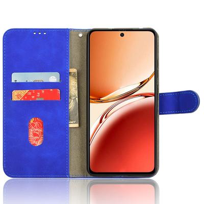For Oppo Reno12 F 5G Case Skin-Feel Leather Wallet Folio Flip Anti-Drop Phone Cover