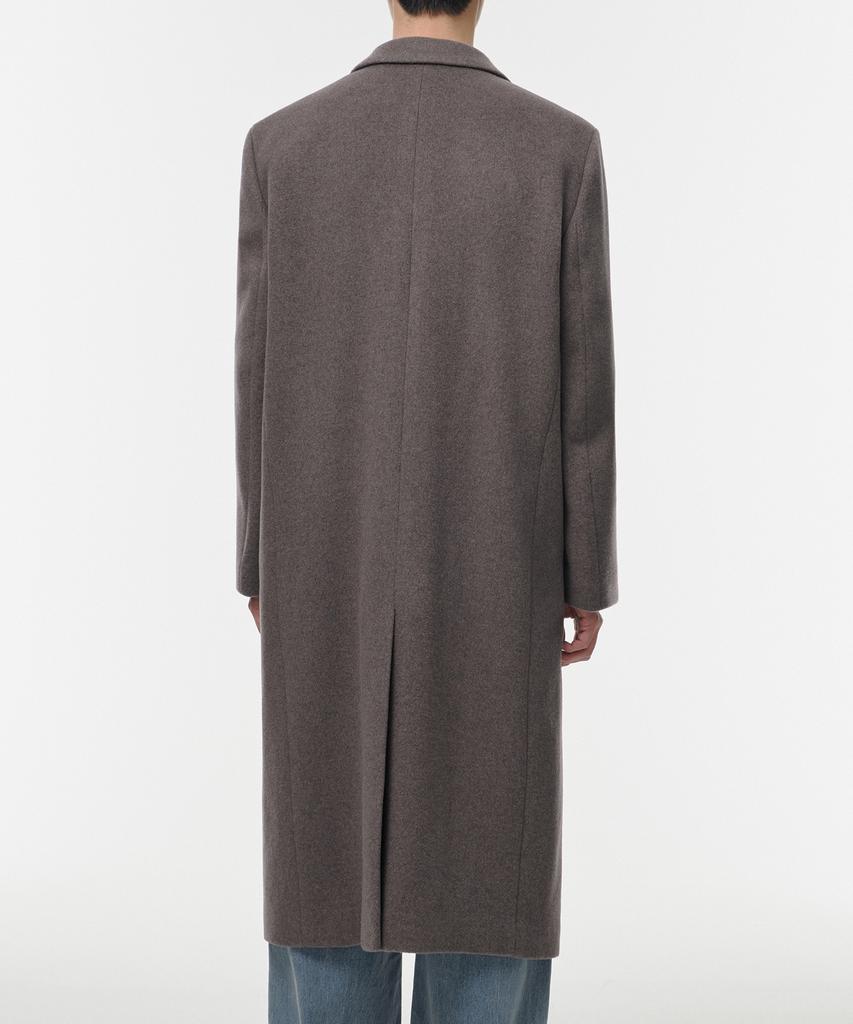 Musinsa Standard Cashmere Blend Daddy Shoulder Single Long Coat [Taupe]