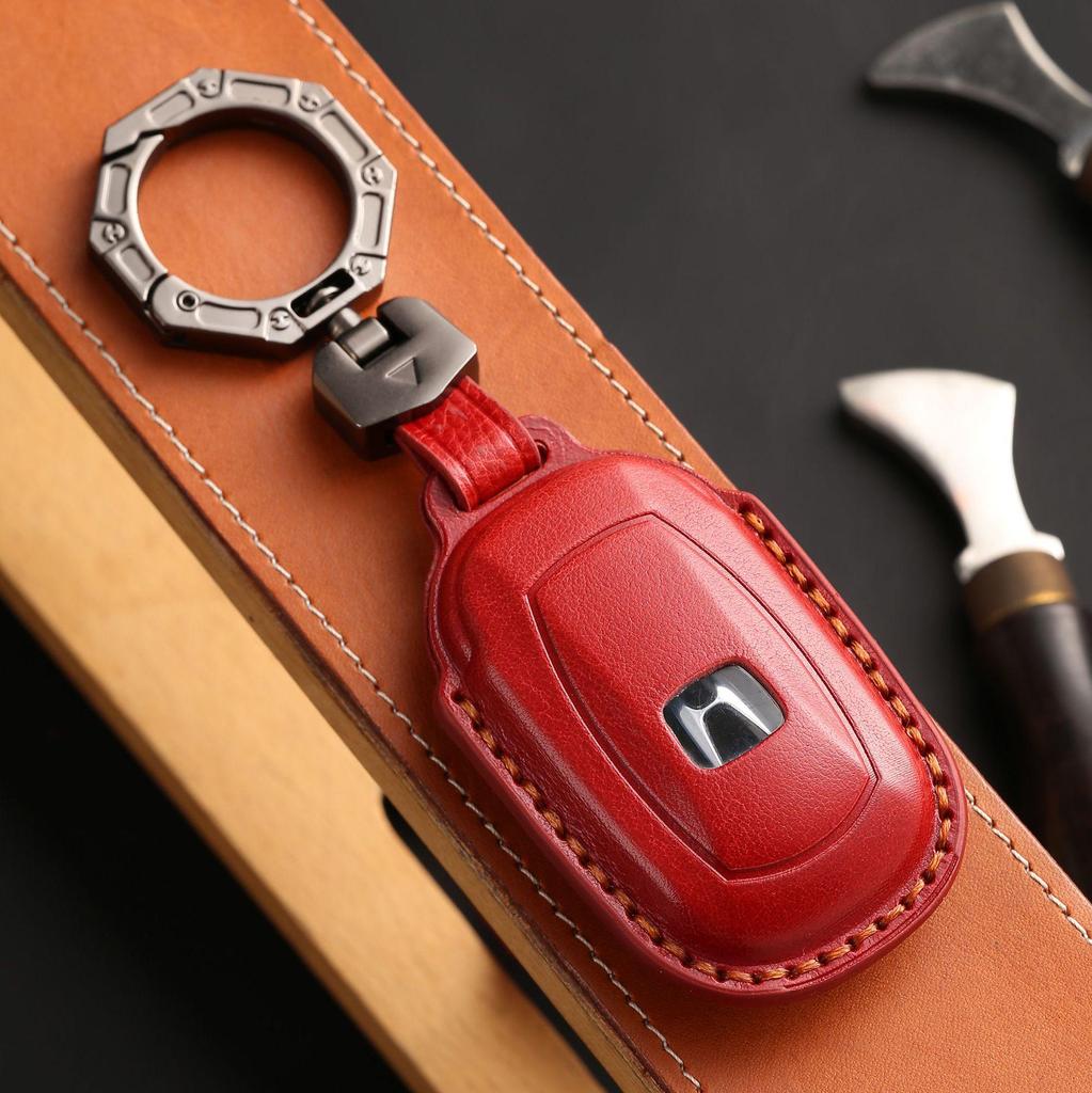 2024 Honda Odyssey & Elysion Key Cover: Genuine Leather Remote Control Case with Buckle.