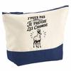 Large Pouch I Can't I Prefer Chamois I Can't Minimalist | Two-tone Cotton 5 L 33 × 23 Cm Metal Zip | Toiletry Bag
