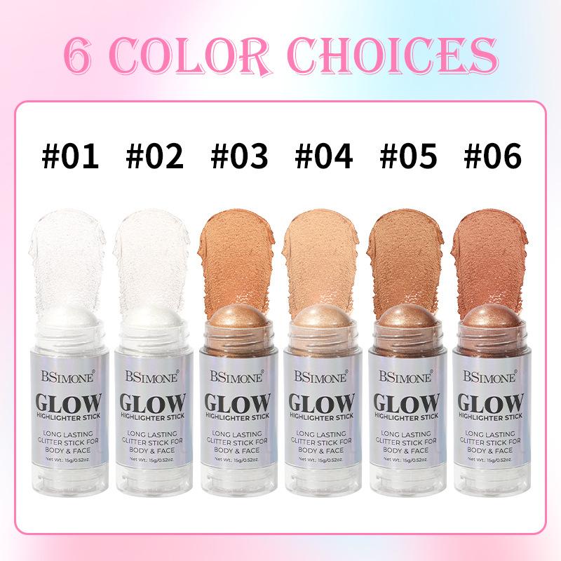 Bsimone 3D Face Brightening Highlighter Bar Cosmetic Face Contour Bronzer Shimmer Highlighter Stick Concealer Cream Makeup Tool