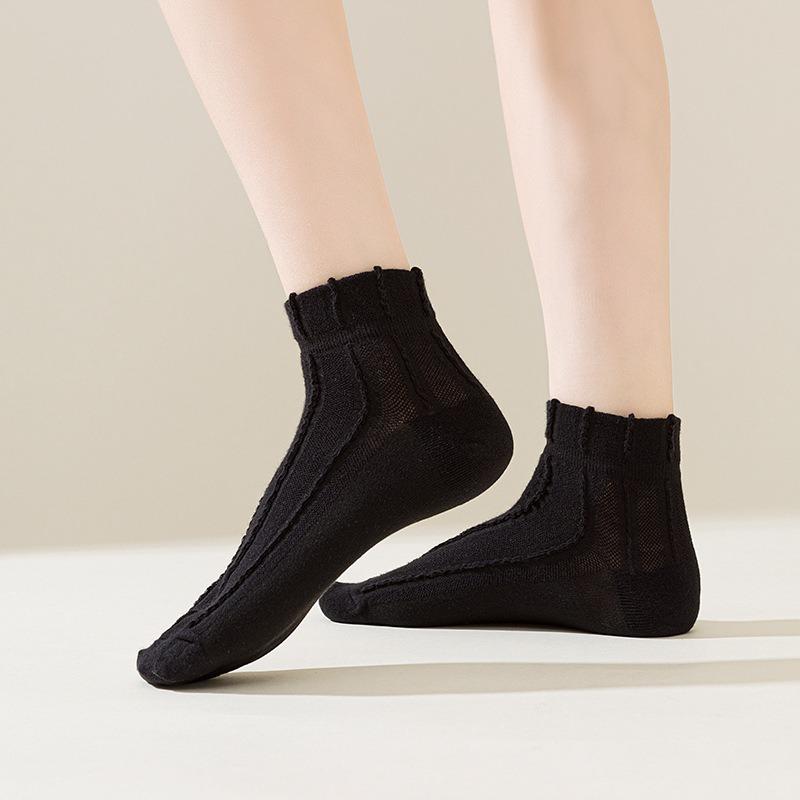 Women's Spring and Summer Thin Cotton Socks, Mesh Girls' Boat Socks, Breathable Short Socks, Summer Casual and Versatile Short Socks