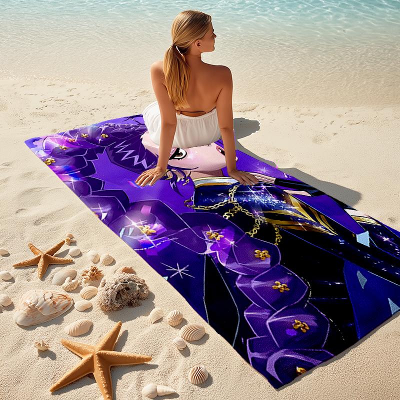 1pc KPop Demon Hunters RUMI3 Beach Towel, Comfortable and Thick, and Swimming/Bath/Picnic/Camping Towel, Suitable for Seaside Beaches