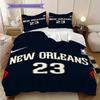New Orleans Basketball Spirit Three-piece Set(1 * Duvet Cover + 2 * Pillowcase, Without core)Soft and Comfortable Christmas Birthday Gift