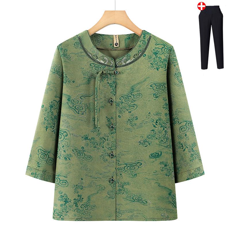 2026 Modern Cardigan Top for Middle-Aged and Elderly Women: New Chinese Style Fashion for Moms
