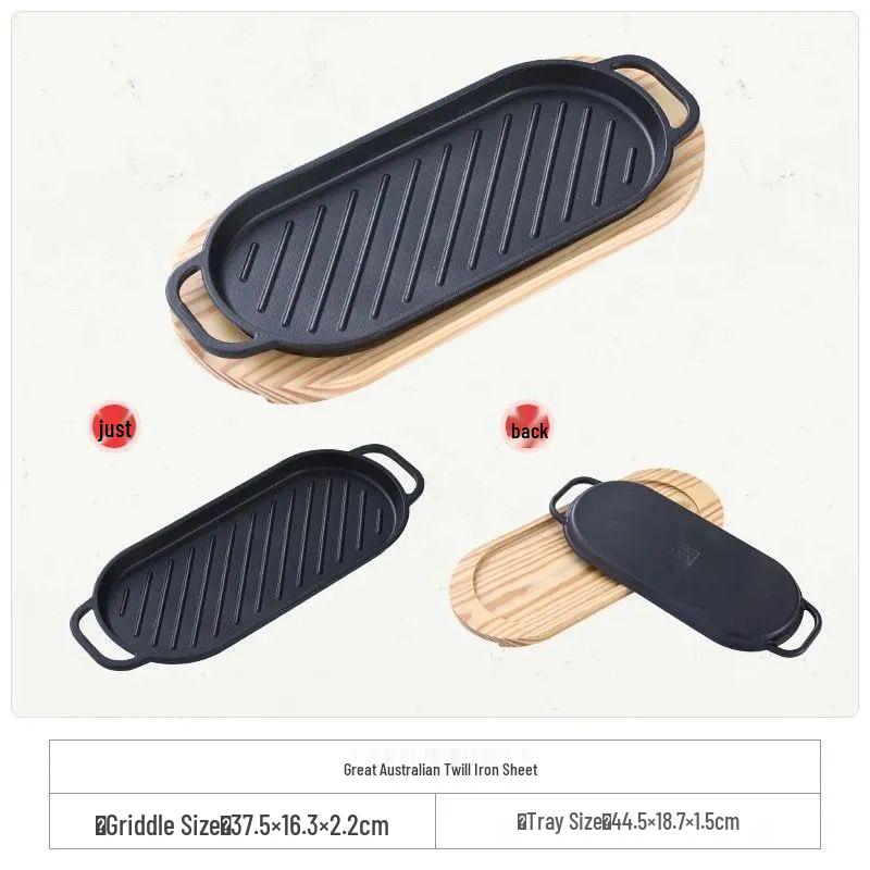 Cast Iron Griddle & Grill Pan for Fish, Steak & More