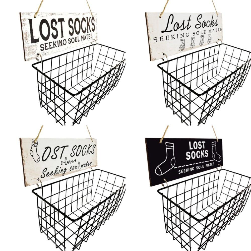 Iron Grid Socks Storage Basket Wall Mounted Lost Socks Container Hollow Metal Storage Rack  Closets