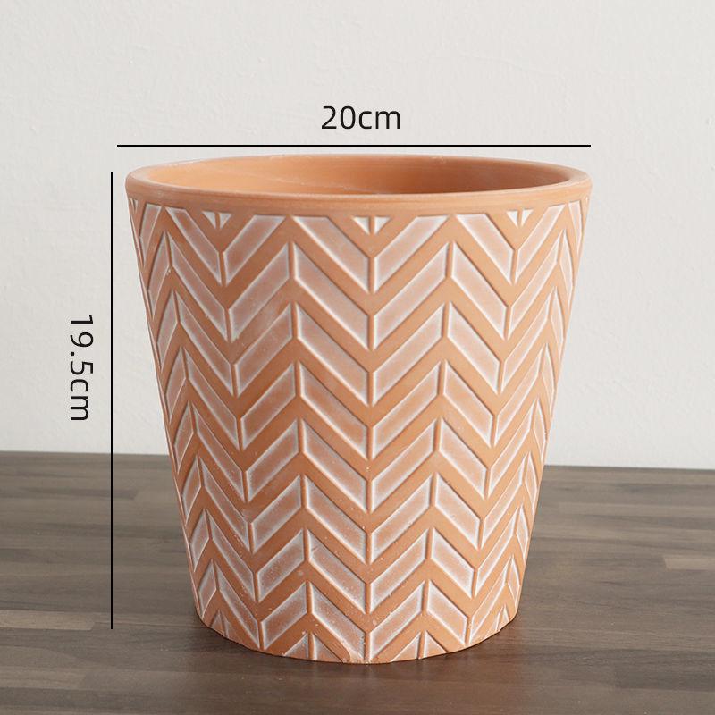 Red Clay Breathable Minimalist Terracotta Flower Pot with Feet for Succulents and Pothos - Round Design, Free Shipping