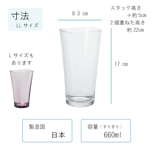 Plakira Breakproof Beer Glasses, Set of 6, 660ml, Dishwasher Safe, Made in Japan, Perfect for Outdoor Activities, Kids, and Home Parties. Cute and Sty