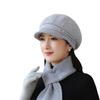 Knitted Woolen Hat New Rabbit Fur Hat for Women Mother  Middle Aged and Elderly Plus Velvet Warm Hat Grandma's Cold Proof Scarf