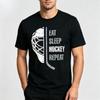 Pure Cotton Unisexs Tee Half Goalie Helmet With Hockey Stick Print Hockey Lover Slogan Streetwear Crew Neck Daily Tshirt