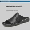 Men's Large Size Breathable Leather Sandals (Sizes 45-52) with Soft Soles, Wide Fit, and Flip Flop Style.