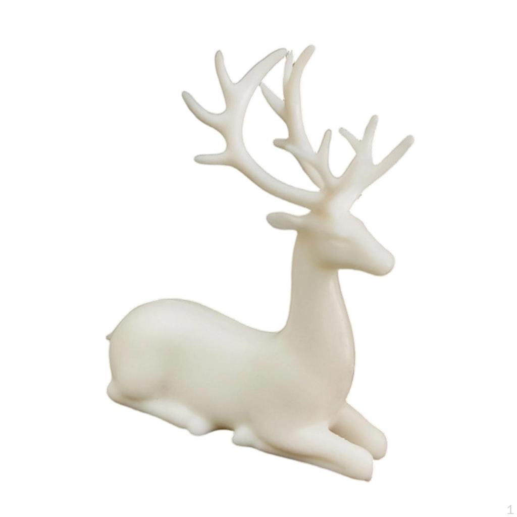 Deer Sculpture Figurine Animal Ornament Home Decor Modern Nordic Statuette Table Decoration Suitable