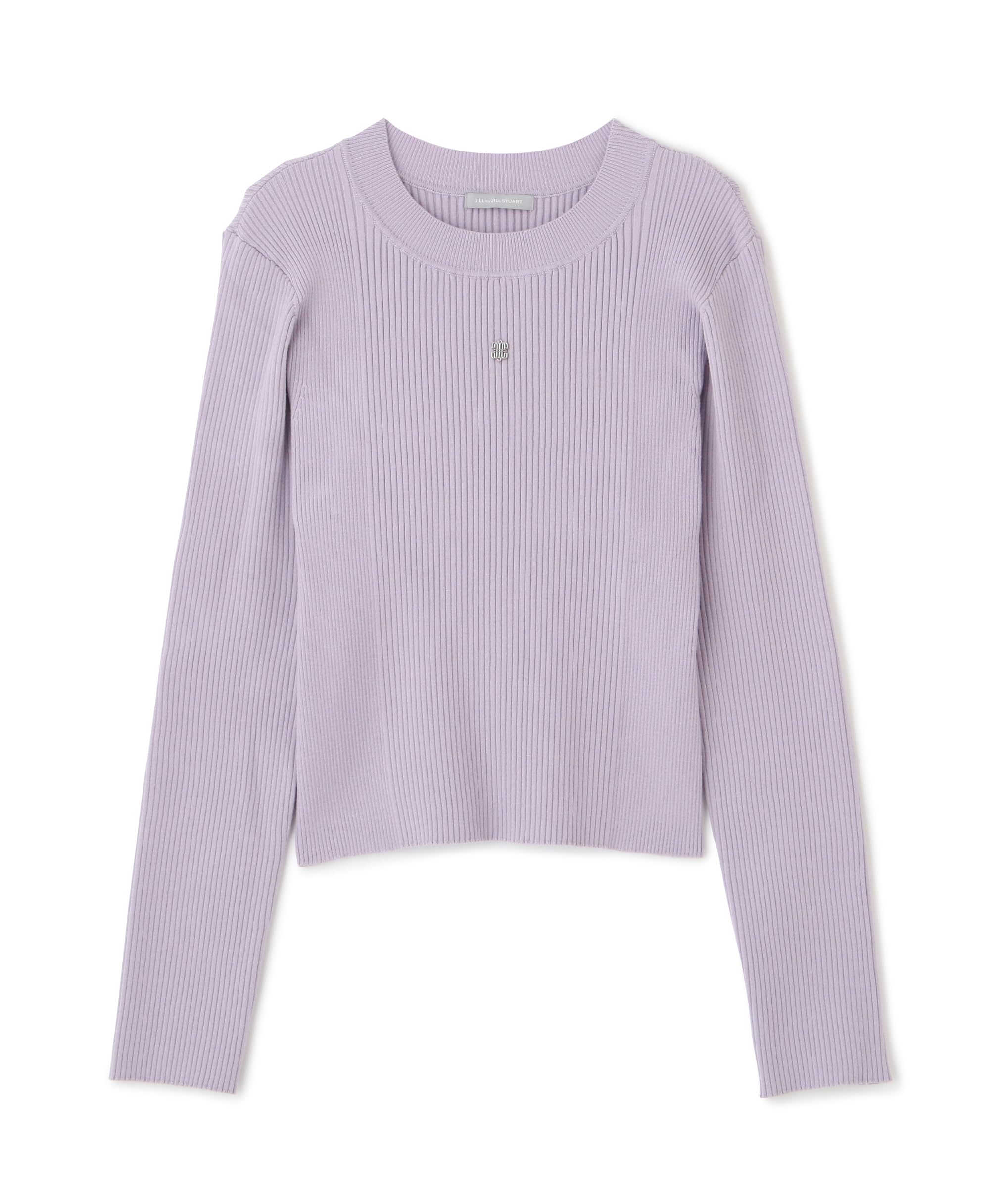 

Jill by Jill Stuart Women s Long Sleeve Ribbed Logo Knit Shirt, Purple