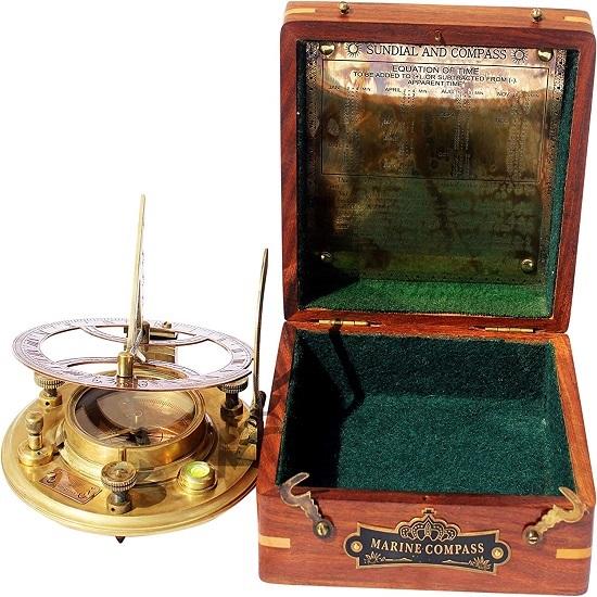 Marine Compass Perfectly Calibrated Large Marine Sundial Compass