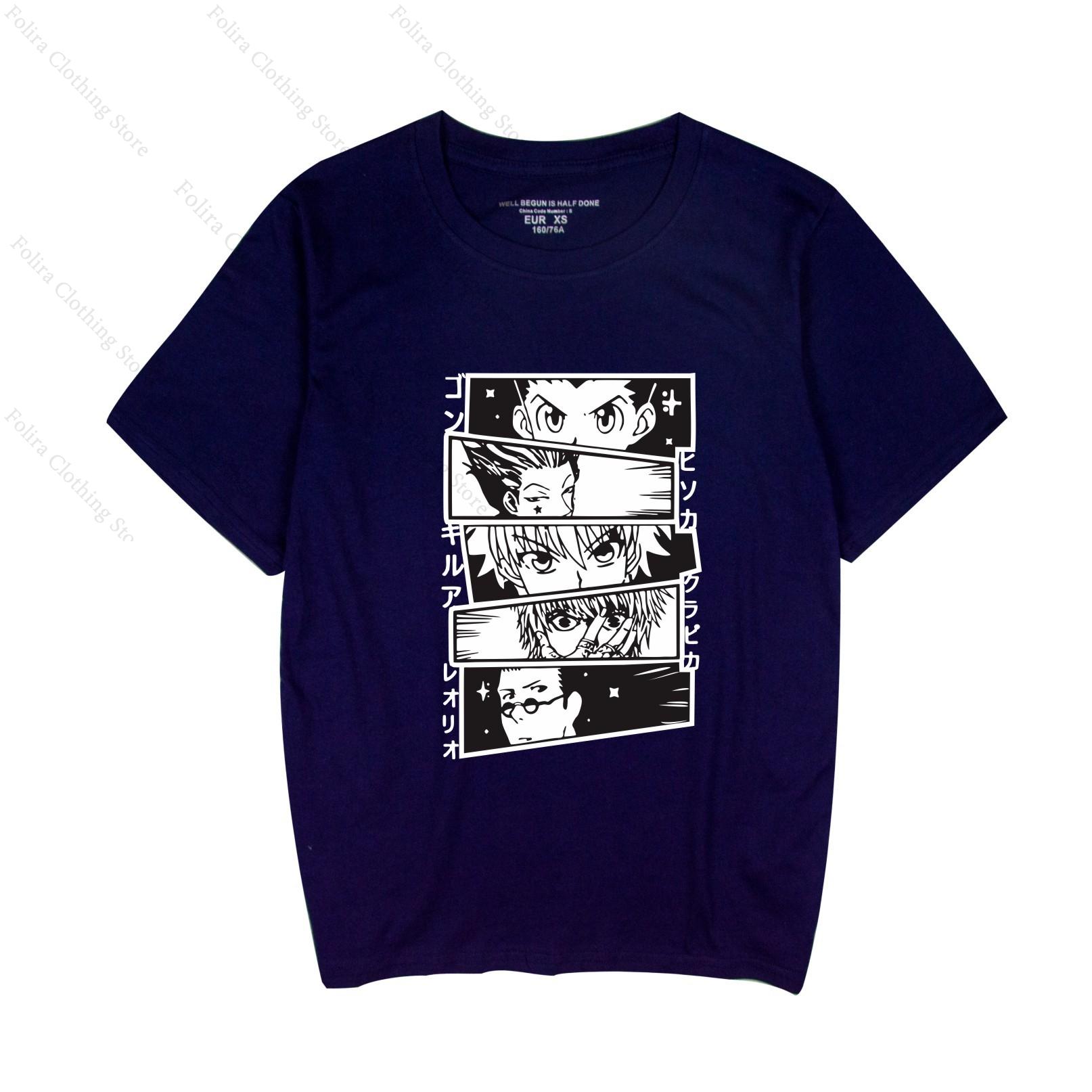 

Japan Anime HUNTER X HUNTE Series Print Tshirt Cotton Summer Tee Short Sleeve Tops Casual Tshirt Unisex Women T Shirt 4XL