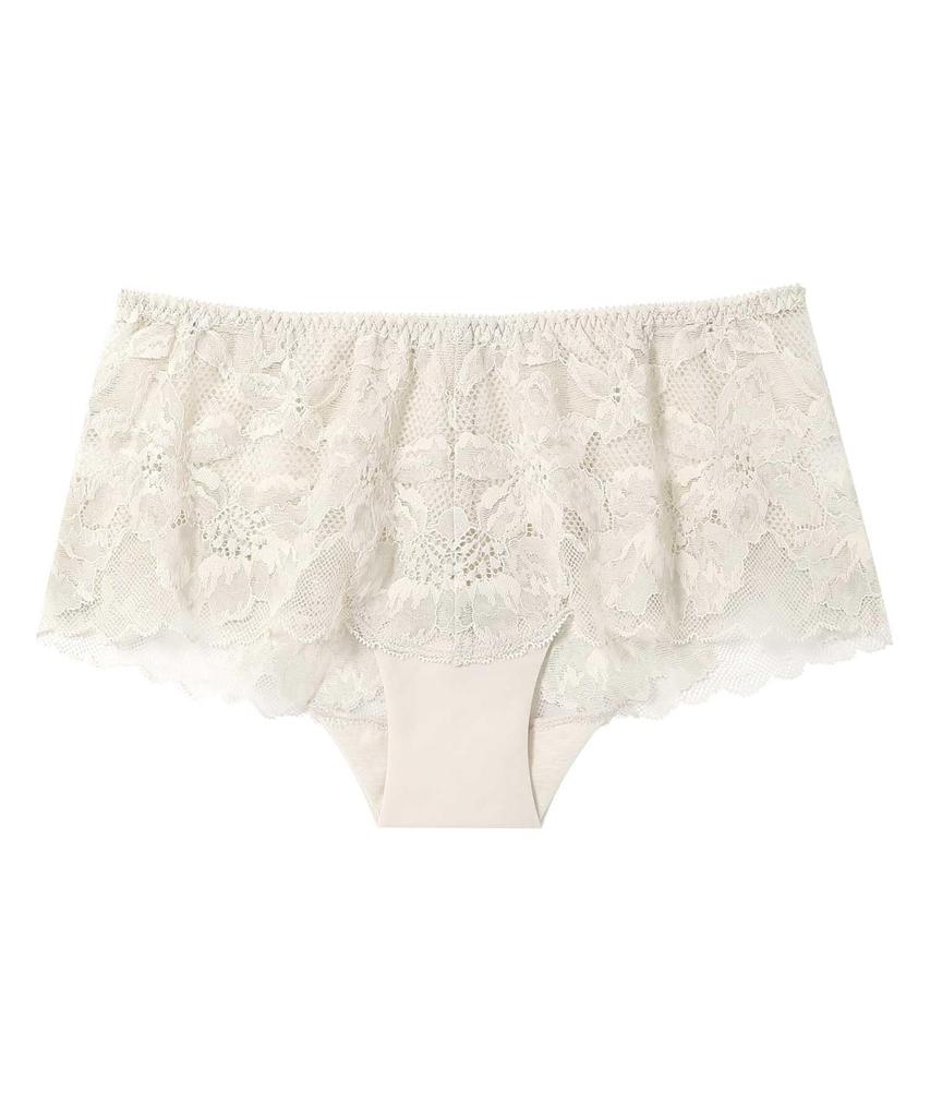 BRAGENIC Smoothing Pair with Show Through PMI343 CR L Amphi/Wacoal Panties, BMI243, Boy-Length, All-Lace, Won't Outerwear,