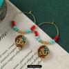 Original Handmade Nepalese Earrings Tibetan Niche Personality Earrings Female Exotic Xizang Retro Earrings