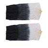 1 Pair Long Dance Fan Soft Beautiful Classical Dancing Fan for Belly Dance Performance Learning 1.5m Gray and Black
