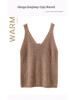 Women’s V-Neck Cashmere Camisole Sweater - Fitted, Sleeveless with Elegant Back Design for Autumn & Winter