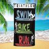 Triathlon Schwimmen Radfahren Laufen Strandtuch, Mikrofaser Schnelltrocknend Saugfähig Weich Leicht für Outdoor Reisen Camping Urlaub Geschenk