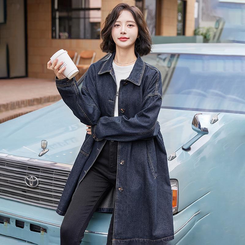 Denim Jacket Women's Spring and Autumn Large Size Loose Temperament Windbreaker Early Autumn Thin Top