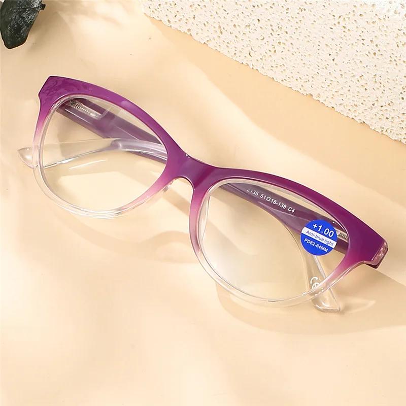 Trendy Cat Eye Reading Glasses Women Men Computer Protection Eyewear Presbyopia Eyeglasses Frame +1 0 To +3 5