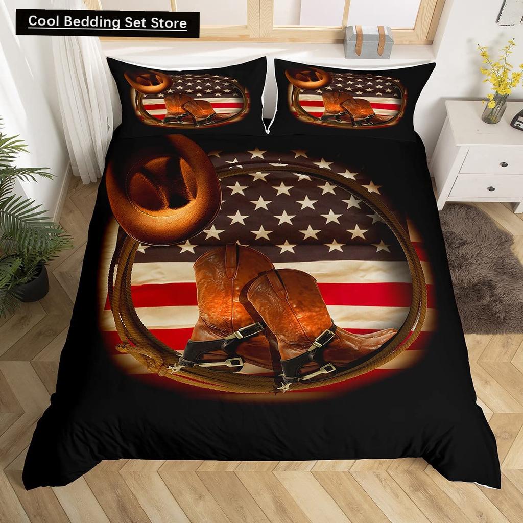 Westernowy Kowbojski Zestaw Pościeli King Queen w Stylu Vintage Rodeo Poszwa na Kołdrę Męska Młodzieżowa Chłopięca Koń Poszwa na Kołdrę Poliestrowa Poszwa na Kołdrę