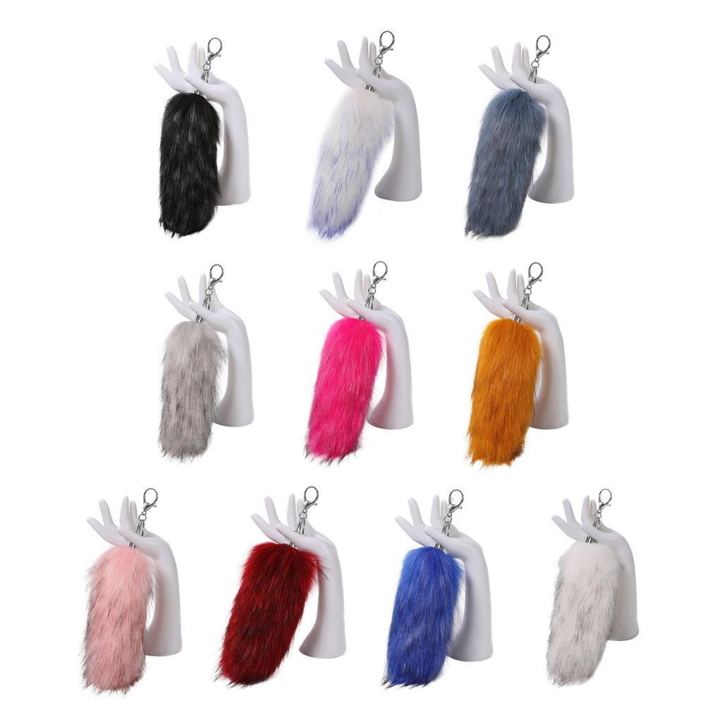 Elegant Keyrings Charm with Foxes Tail Pendant Fashionable Keychain Decoration Cute Toy for Car or Bag Decoration