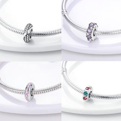 Silikonové zarážky Korálky Guma 925 Sterling Silver Distanční přívěsky Fit Módní styl Náhrdelník Náramek Výroba šperků Ženy