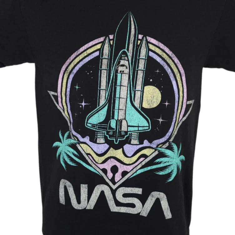 NASA T Shirt Mens Size Small Black Space Shuttle Palm Trees XL