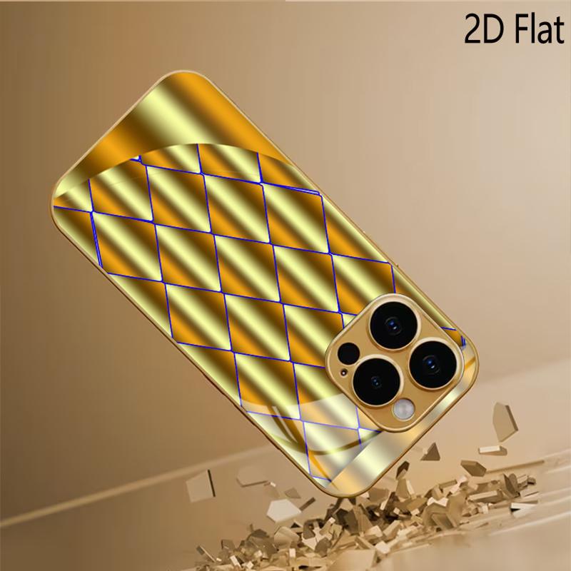 Gold Pattern Patterned Tempered Glass Design for iPhone16 17 Pro Max 15 14 13 12 11 ProMax Phone Case Camera Cover Shockproof H